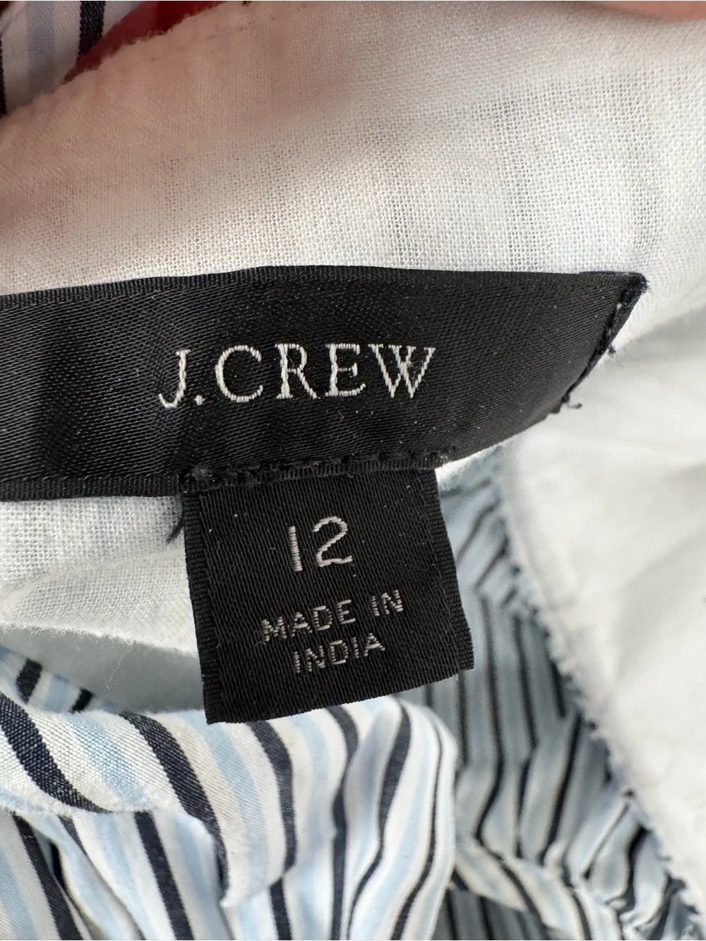 J.Crew Tie-Back Tiered Sleeveless Dress Blue White Stripe Women’s 12